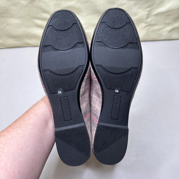 Charter Club Kimii Deconstructed Loafers Natural Beige/Black Plaid Womens 6M NWB - Picture 10 of 11